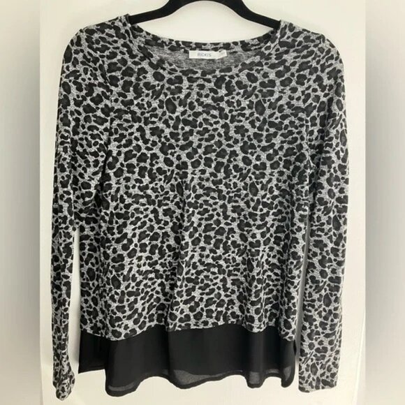 Ricki’s Leopard Print Long Sleeve Shirt Size S - Picture 1 of 5